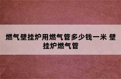 燃气壁挂炉用燃气管多少钱一米 壁挂炉燃气管